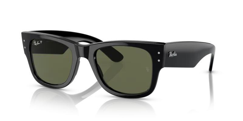 แว่นกันแดด Rayban Mega Wayfarer RB0840SF-901/58 Black Green Polarized Rayban RB0840SF 901/58 แว่นกันแดดสีดำเลนส์เขียวโพลาไรซ์ สำหรับทุกเพศ