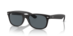 แว่นกันแดด Rayban New Wayfarer Low Bridge Fit RB2132F-622/R5 Rubber Black Blue Rayban RB2132F-622/R5 แว่นกันแดดผิวด้านดำรับเบอร์เลนส์น้ำเงิน สำหรับทุกเพศ