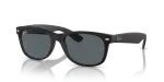 Rayban RB2132F-622/R5 แว่นกันแดดผิวด้านดำรับเบอร์เลนส์น้ำเงิน สำหรับทุกเพศ