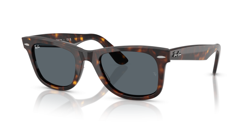 แว่นกันแดด Rayban Wayfarer RB2140F-1463R5 Havana Blue แว่นกันแดด Rayban RB2140F-1463R5 มุมเฉียง สีฮาวานา สำหรับทุกเพศ