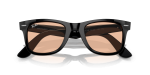 แว่นกันแดด Rayban Wayfarer RB2140F-601/4B Black Pink Rayban RB2140F 601/4B close-up ด้านหน้า