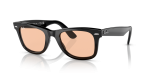 แว่นกันแดด Rayban Wayfarer RB2140F-601/4B Black Pink Rayban RB2140F 601/4B แว่นกันแดดสีดำเลนส์ชมพู สำหรับทุกเพศ