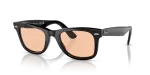 แว่นกันแดด Rayban Wayfarer RB2140F-601/4B Black Pink Rayban RB2140F 601/4B แว่นกันแดดสีดำเลนส์ชมพู สำหรับทุกเพศ