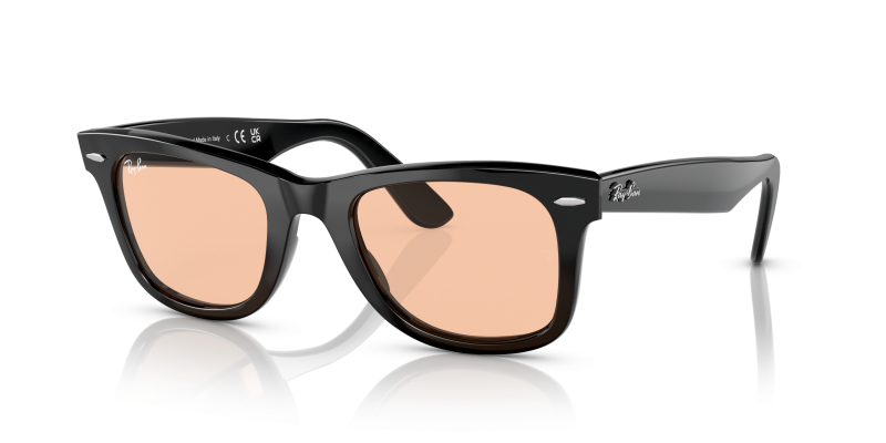 แว่นกันแดด Rayban Wayfarer RB2140F-601/4B Black Pink Rayban RB2140F 601/4B แว่นกันแดดสีดำเลนส์ชมพู สำหรับทุกเพศ