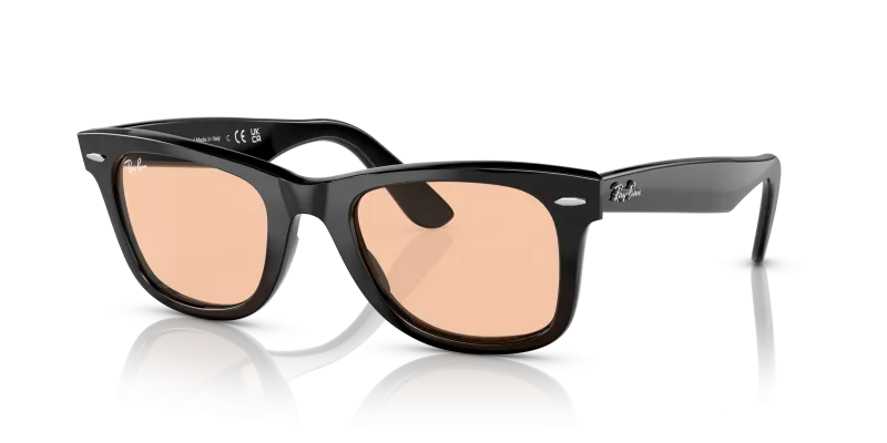 แว่นกันแดด Rayban Wayfarer RB2140F-601/4B Black Pink Rayban RB2140F 601/4B แว่นกันแดดสีดำเลนส์ชมพู สำหรับทุกเพศ