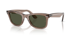 แว่นกันแดด Rayban Wayfarer RB2140F-682731 Transparent Light Brown Crystal Green แว่นกันแดด Rayban RB2140F-682731 มุมเฉียง สีน้ำตาลอ่อนโปร่งใส สำหรับทุกเพศ