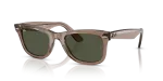 แว่นกันแดด Rayban RB2140F-682731 มุมเฉียง สีน้ำตาลอ่อนโปร่งใส สำหรับทุกเพศ