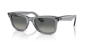 แว่นกันแดด Rayban RB2140F-684671 มุมเฉียง สีเทาโปร่งใส สำหรับทุกเพศ