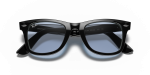 แว่นกันแดด Rayban Wayfarer RB2140F-901/64 Black Blue Grey Rayban RB2140F 901/64 close-up ด้านหน้า