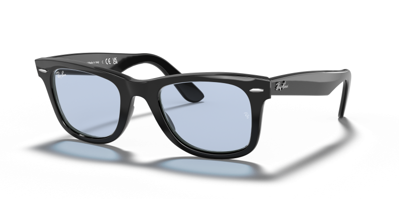 แว่นกันแดด Rayban Wayfarer RB2140F-901/64 Black Blue Grey Rayban RB2140F 901/64 แว่นกันแดดดำ สำหรับทุกเพศ