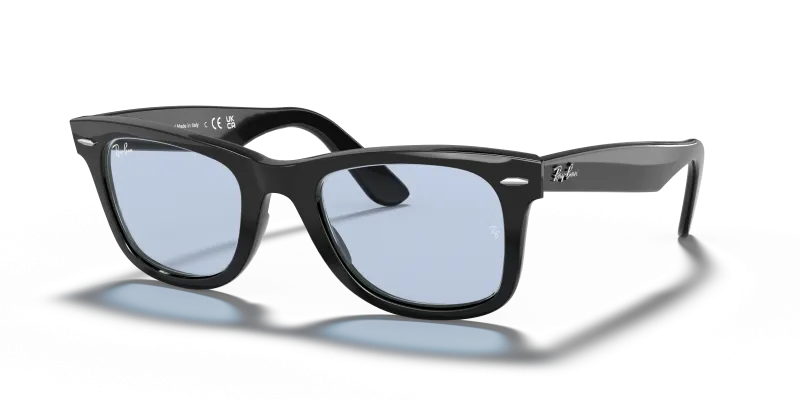 แว่นกันแดด Rayban Wayfarer RB2140F-901/64 Black Blue Grey Rayban RB2140F 901/64 แว่นกันแดดดำ สำหรับทุกเพศ