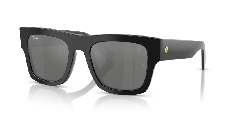 แว่นกันแดด Rayban Home Race Special Edition RB2217M-F60188 Black Silver Mirror Grey Gradient แว่นกันแดด Rayban RB2217M-F60188 มุมเฉียง สีดำ สำหรับทุกเพศ