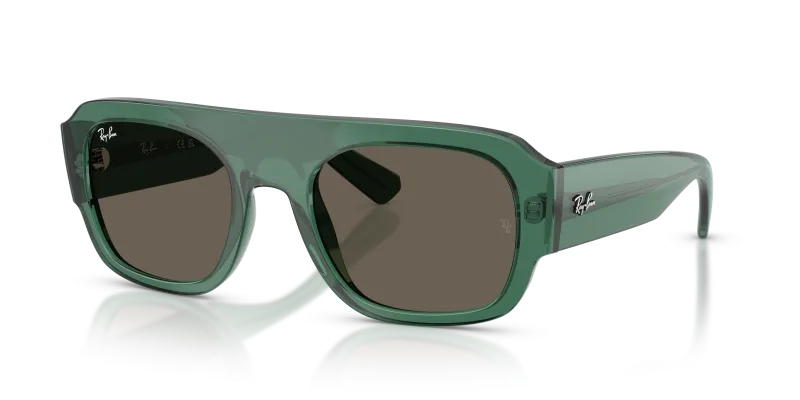 Rayban RB2218 6681/3 แว่นกันแดดกรอบเขียวโปร่งใสเลนส์น้ำตาล สำหรับทั้งสองเพศ