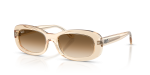 Rayban RB2221F 690251 แว่นกันแดดสีนู้ดโปร่งใสไล่ระดับน้ำตาล สำหรับผู้หญิง
