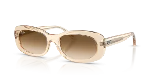 Rayban RB2221F 690251 แว่นกันแดดสีนู้ดโปร่งใสไล่ระดับน้ำตาล สำหรับผู้หญิง