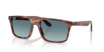 Rayban RB2222F 954/3M แว่นกันแดดลายแถบฮาวานาเลนส์ไล่ระดับสีฟ้าเทา ทั้งสองเพศ