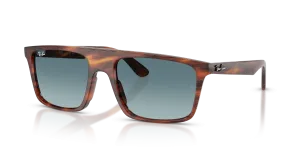 Rayban RB2222F 954/3M แว่นกันแดดลายแถบฮาวานาเลนส์ไล่ระดับสีฟ้าเทา ทั้งสองเพศ