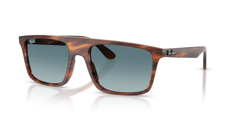 แว่นกันแดด Rayban RB2222F-954/3M Striped Havana Grey Blue Gradient Rayban RB2222F 954/3M แว่นกันแดดลายแถบฮาวานาเลนส์ไล่ระดับสีฟ้าเทา ทั้งสองเพศ