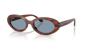 Rayban RB2223F-954/56 แว่นกันแดดลายฮาวานาสองโทนเลนส์น้ำเงิน สำหรับผู้หญิง