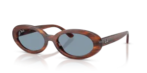 Rayban RB2223F-954/56 แว่นกันแดดลายฮาวานาสองโทนเลนส์น้ำเงิน สำหรับผู้หญิง