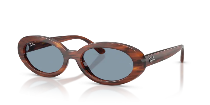 แว่นกันแดด Rayban RB2223F-954/56 Striped Havana Blue Rayban RB2223F-954/56 แว่นกันแดดลายฮาวานาสองโทนเลนส์น้ำเงิน สำหรับผู้หญิง