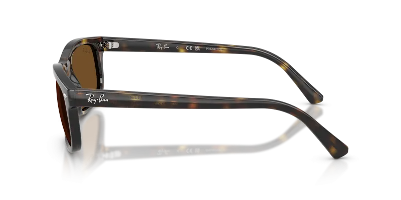 แว่นกันแดด Rayban RB2224F-710/57 มุมข้าง ลายฮาวานาทรงสี่เหลี่ยมผืนผ้า