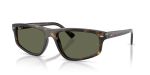 Rayban RB2225-710/58 แว่นกันแดดทรงเรขาคณิตลายฮาวานาเลนส์เขียวโพลาไรซ์