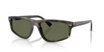 Rayban RB2225-710/58 แว่นกันแดดทรงเรขาคณิตลายฮาวานาเลนส์เขียวโพลาไรซ์