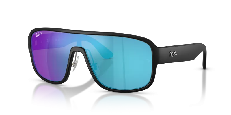 แว่นกันแดด Rayban RB2229-901SA1 Matte Black Polar Green Mirror Blue แว่นกันแดด Rayban RB2229-901SA1 มุมเฉียง สีดำด้าน สำหรับทุกเพศ