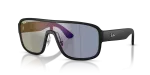 แว่นกันแดด Rayban RB2229-901SB2 Matte Black Dark Blue Mirror Violet แว่นกันแดด Rayban RB2229-901SB2 มุมเฉียง สีดำด้าน สำหรับทุกเพศ