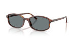 Rayban RB2232F 954/62 แว่นกันแดดแถบฮาวานาเลนส์น้ำเงิน ไซซ์กะทัดรัด