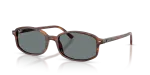 Rayban RB2232F 954/62 แว่นกันแดดแถบฮาวานาเลนส์น้ำเงิน ไซซ์กะทัดรัด