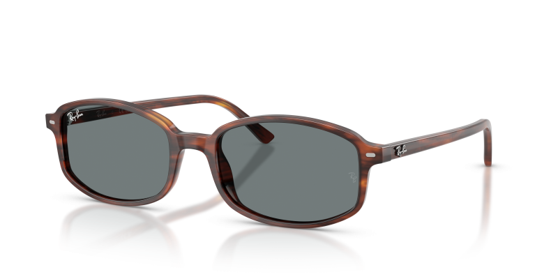 Rayban RB2232F 954/62 แว่นกันแดดแถบฮาวานาเลนส์น้ำเงิน ไซซ์กะทัดรัด
