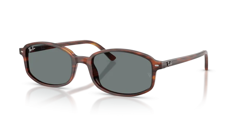 Rayban RB2232F 954/62 แว่นกันแดดแถบฮาวานาเลนส์น้ำเงิน ไซซ์กะทัดรัด