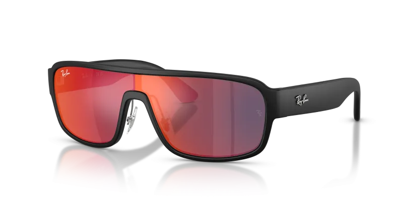 แว่นกันแดด Rayban RB2233-901S6P Matte Black Dark Blue Mirror Violet แว่นกันแดด Rayban RB2233-901S6P มุมเฉียง สีดำด้าน สำหรับทุกเพศ
