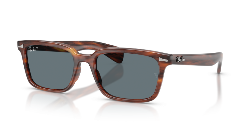 แว่นกันแดด Rayban Brunel RB2234F-954/3R Striped Havana Dark Blue Polarized Rayban Brunel RB2234F 954/3R แว่นกันแดดลายฮาวานาเลนส์โพลาไรซ์สีน้ำเงินเข้ม สำหรับทุกเพศ