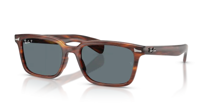 Rayban Brunel RB2234F 954/3R แว่นกันแดดลายฮาวานาเลนส์โพลาไรซ์สีน้ำเงินเข้ม สำหรับทุกเพศ