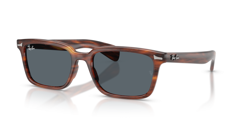 แว่นกันแดด Rayban Brunel RB2234F-954/R5 Striped Havana Blue Rayban RB2234F 954/R5 แว่นกันแดดลายฮาวานาเลนส์น้ำเงิน ทุกเพศ