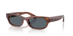 Rayban RB2236F-954/R5 แว่นกันแดดลายแถบฮาวานาเลนส์น้ำเงิน ทุกเพศ