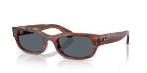 Rayban RB2236F-954/R5 แว่นกันแดดลายแถบฮาวานาเลนส์น้ำเงิน ทุกเพศ