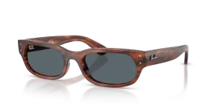 Rayban RB2236F-954/R5 แว่นกันแดดลายแถบฮาวานาเลนส์น้ำเงิน ทุกเพศ