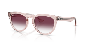 แว่นกันแดด Rayban RB2237-69018H มุมเฉียง สีชมพูโปร่งใส สำหรับทุกเพศ
