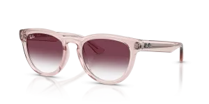 แว่นกันแดด Rayban RB2237-69018H มุมเฉียง สีชมพูโปร่งใส สำหรับทุกเพศ