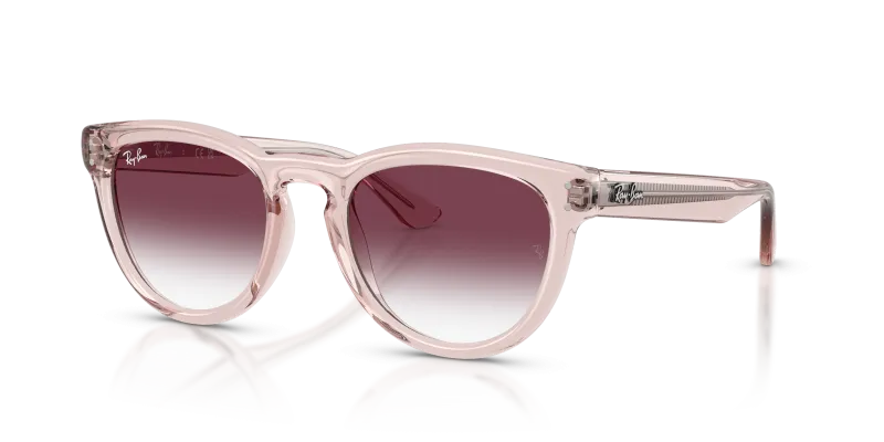 แว่นกันแดด Rayban RB2237-69018H มุมเฉียง สีชมพูโปร่งใส สำหรับทุกเพศ