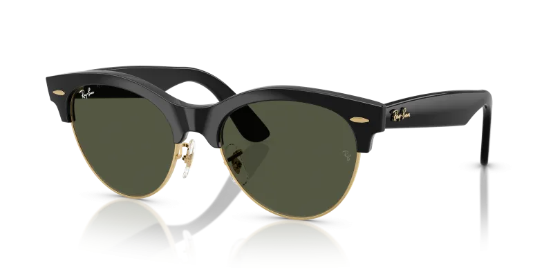 แว่นกันแดด Rayban Clubmaster Way RB2341-901/31 Black On Gold Green Rayban RB2341 901/31 แว่นกันแดดสีดำพื้นทอง-เขียว ทั้งสองเพศ