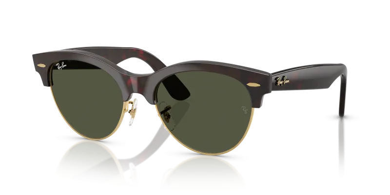 แว่นกันแดด Rayban Clubmaster Way RB2341-990/31 Red Havana On Gold Green Rayban RB2341 990/31 แว่นกันแดดสีฮาวานาแดงพื้นทอง-เขียว ทั้งสองเพศ