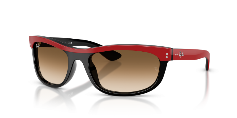 Rayban RB2489 955/51 แว่นกันแดดสีแดงพื้นดำ-น้ำตาลไล่ระดับ ทั้งสองเพศ