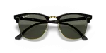แว่นกันแดด Rayban Clubmaster RB3016-901/58 Gold Black G-15 Green Polarized Rayban RB3016 901/58 close-up ด้านหน้า