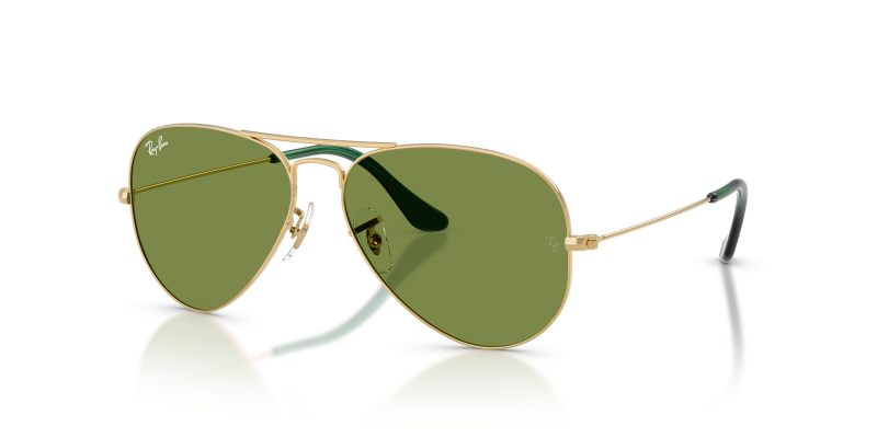 แว่นกันแดด Rayban Aviator RB3025-001/4E Arista Gold Green Rayban RB3025 001/4E แว่นกันแดดทองอะริสต้า-เขียว สำหรับทุกเพศ