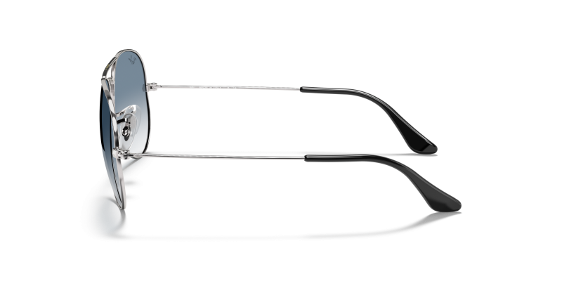 แว่นกันแดด Rayban RB3025 003/3F มุมข้าง ทรงนักบินขาโลหะเงิน